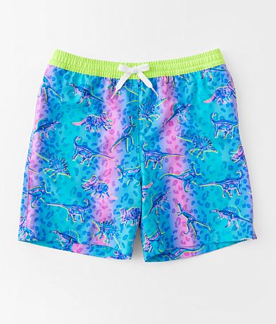 Chubbies Boys - The Dino Delights Stretch Swim Trunks front view