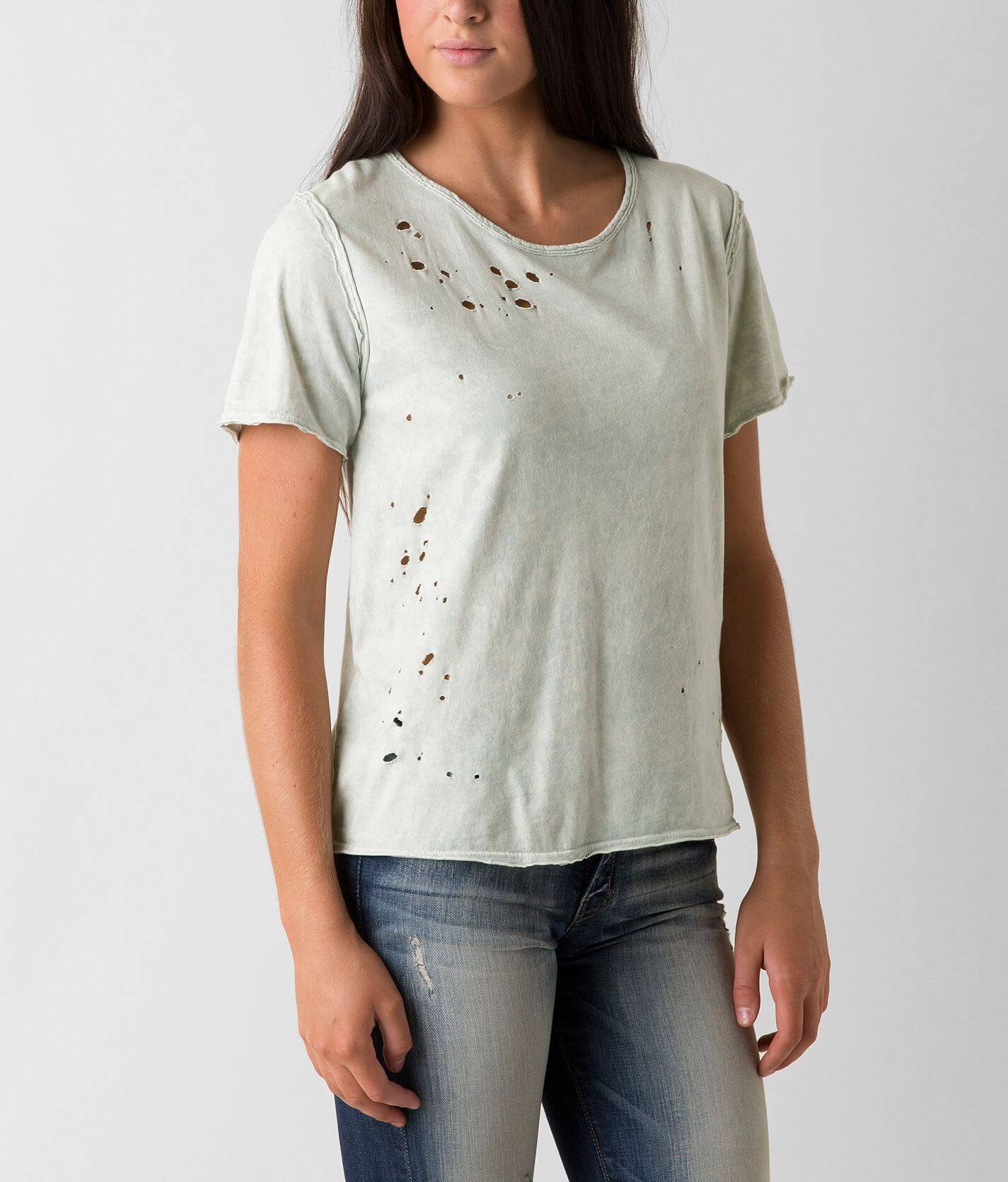 distressed white t shirt women's