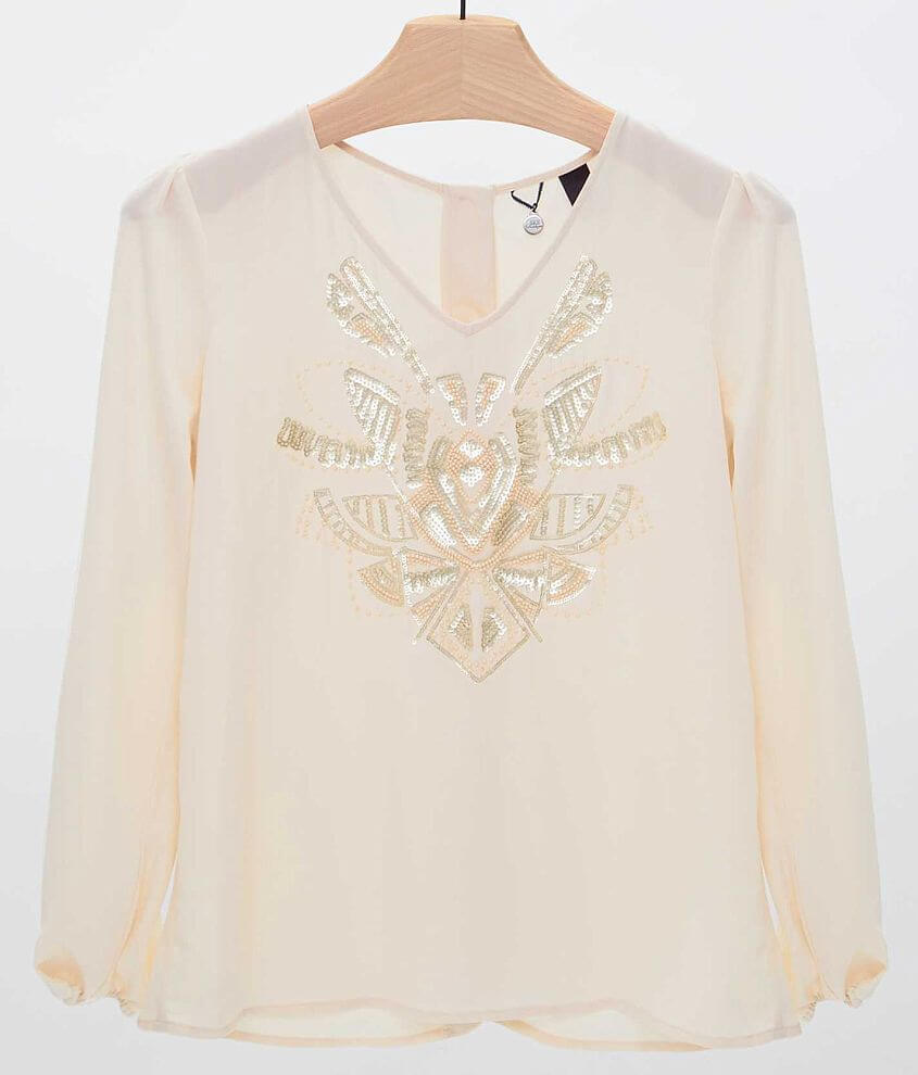 BKE Boutique Chiffon Shirt front view