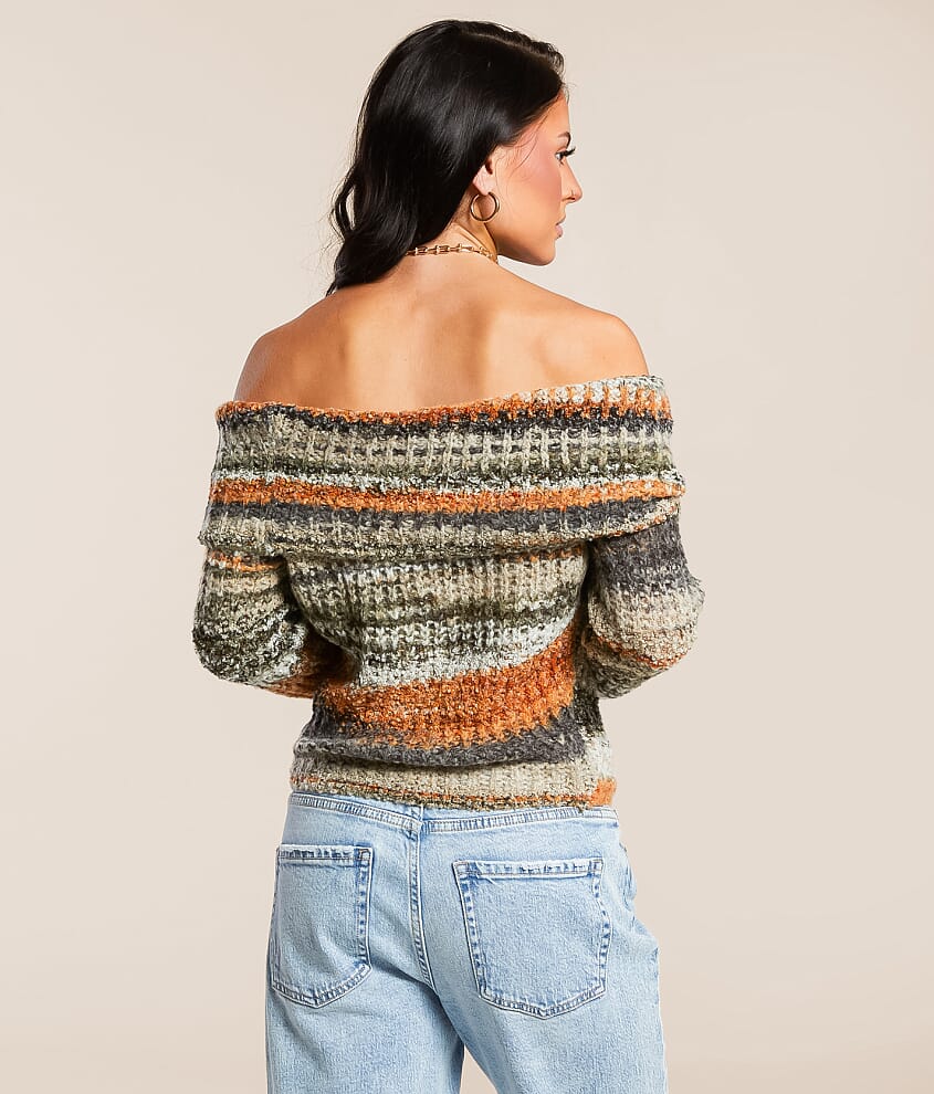 Off The Shoulder Marled Sweater