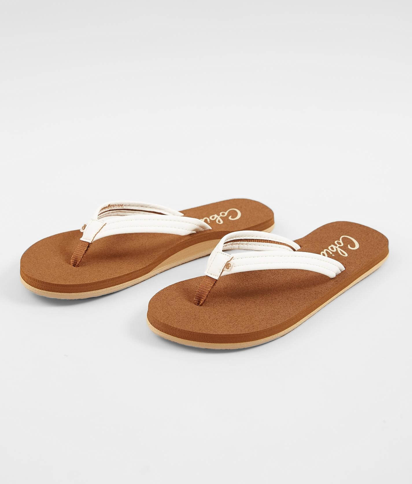 cobian white flip flops