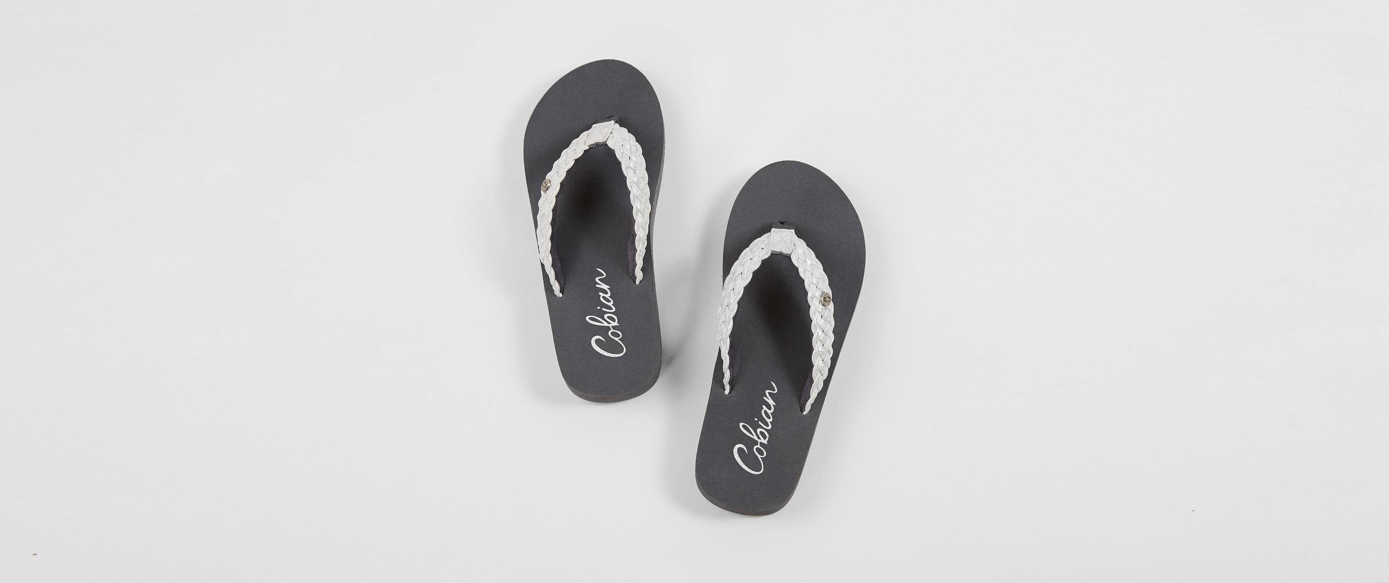 cobian white flip flops