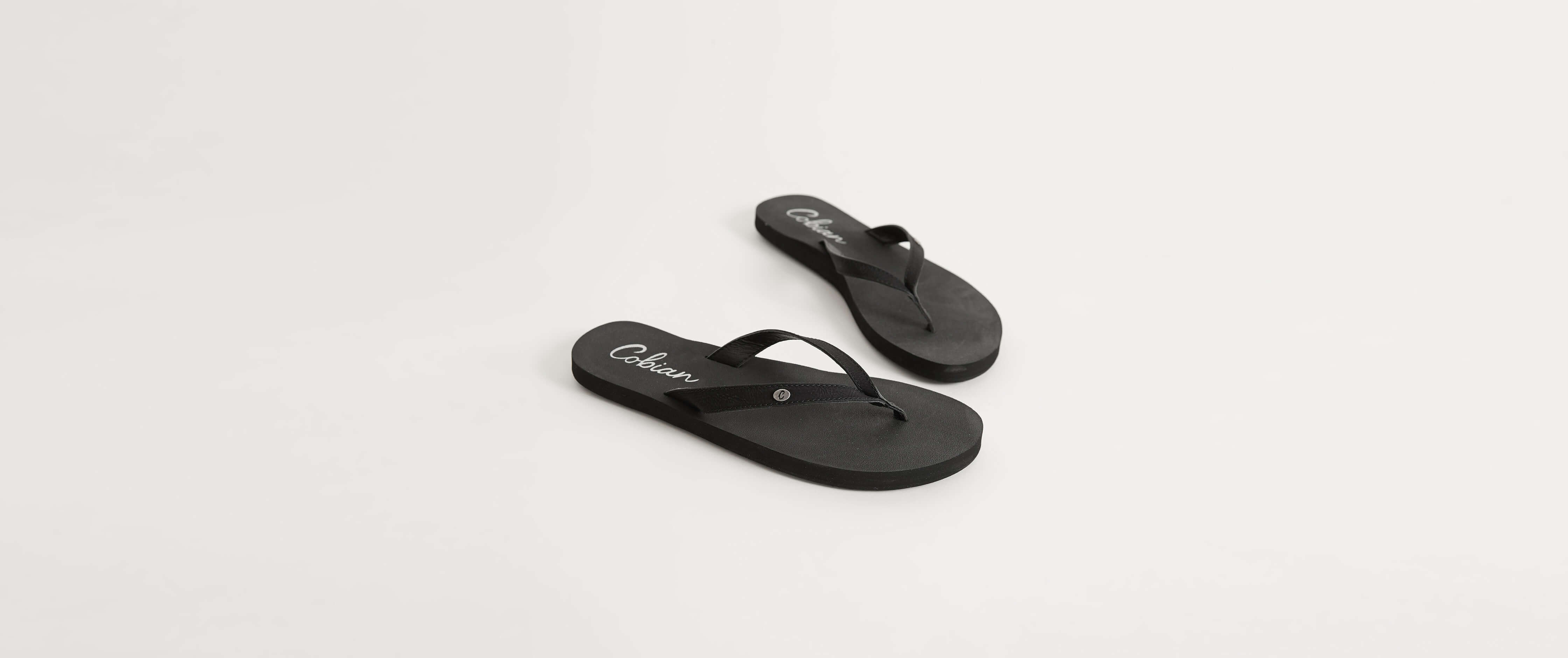 cobian black flip flops