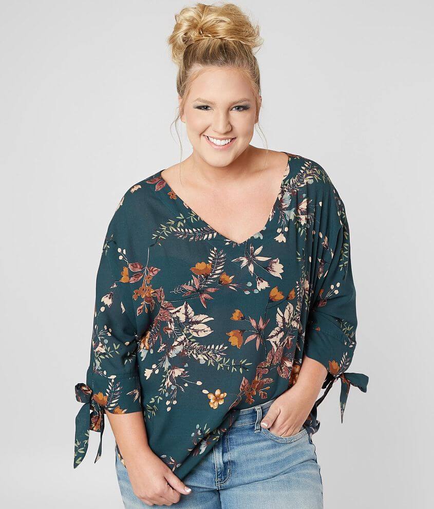 Daytrip Woven Floral Top - Plus Size Only front view