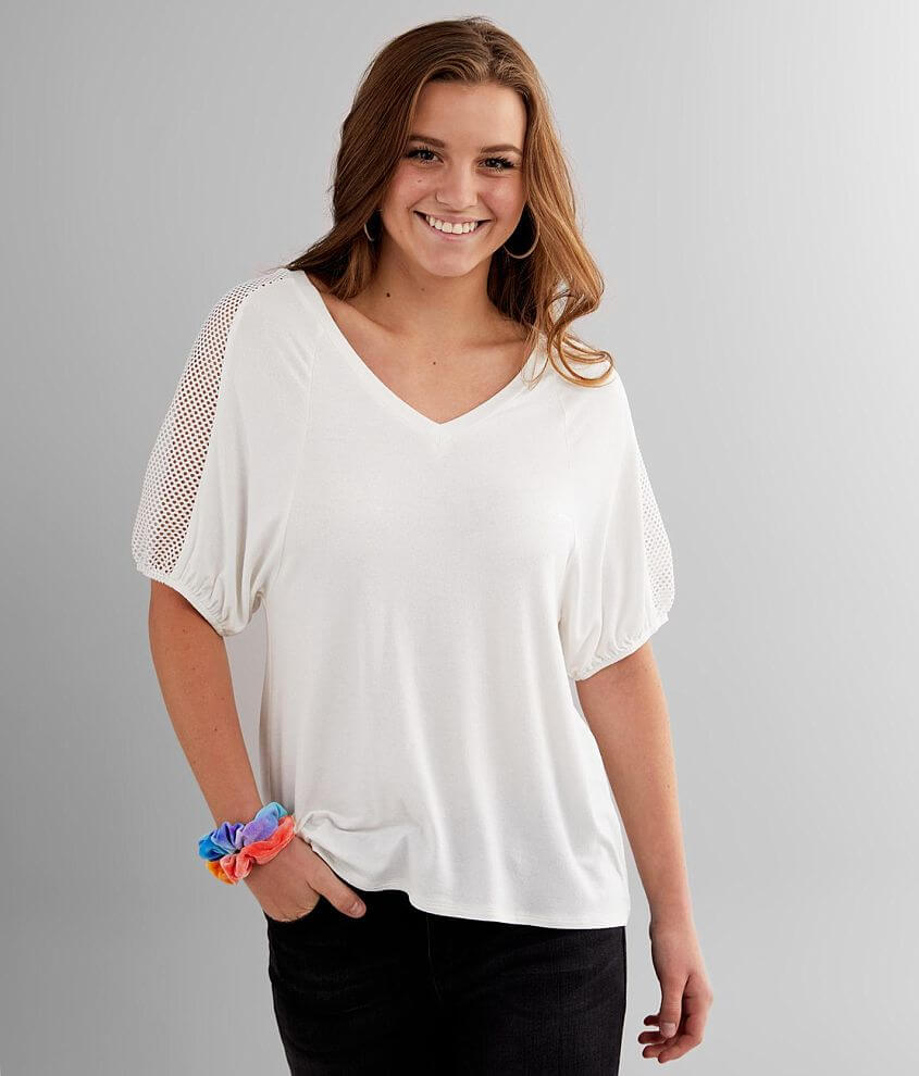 Daytrip Double V-Neck Knit Top front view