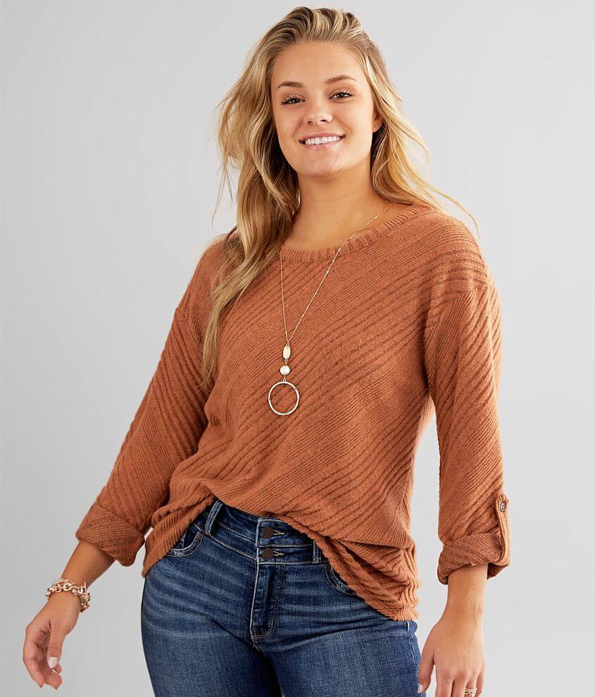 Image of BKE Brushed Hacci Open Back Top