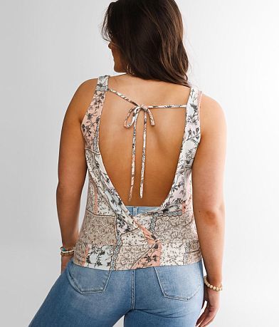 Daytrip Plunging Back Surplice Tank Top BACK