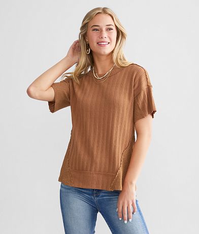 BKE Rib Knit Thermal Top front view