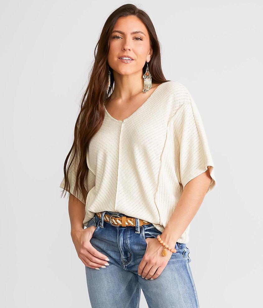 BKE Exposed Seam Dolman Top front view