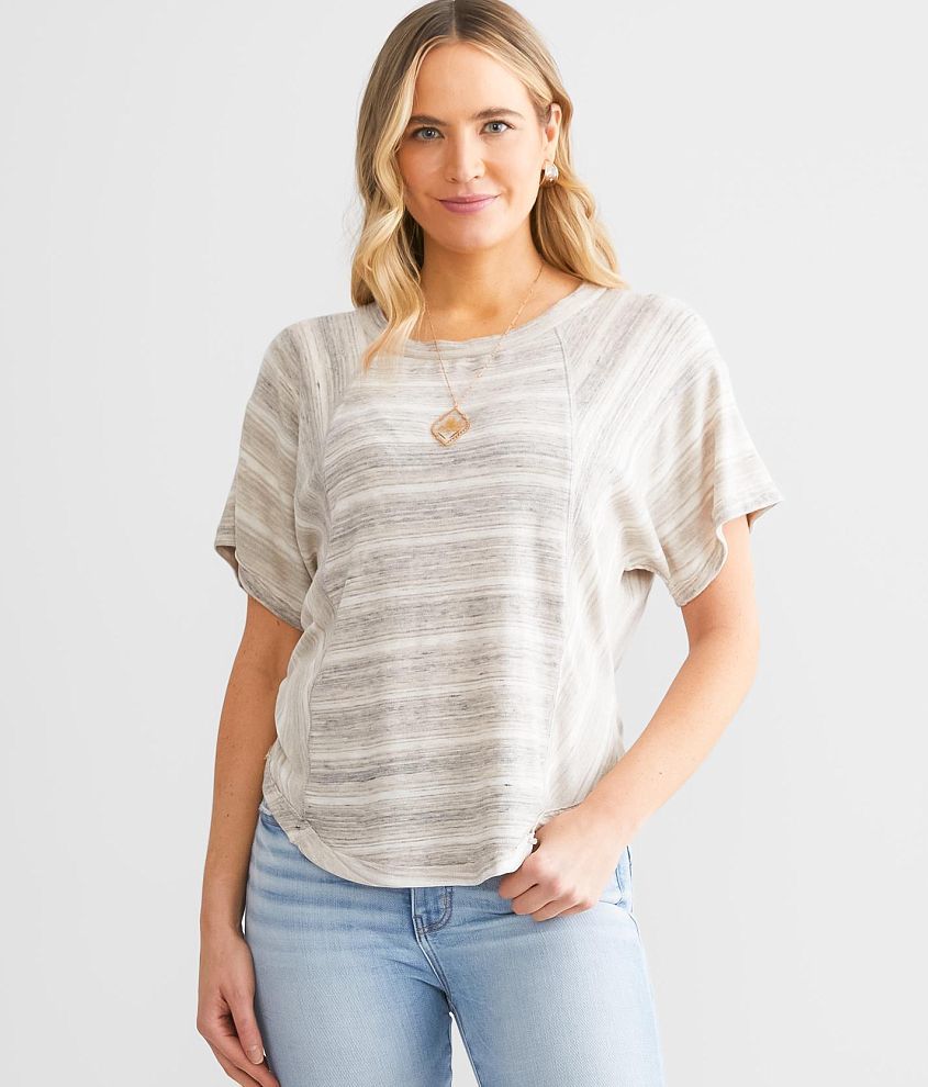 Two Lips Striped Dolman Top front view