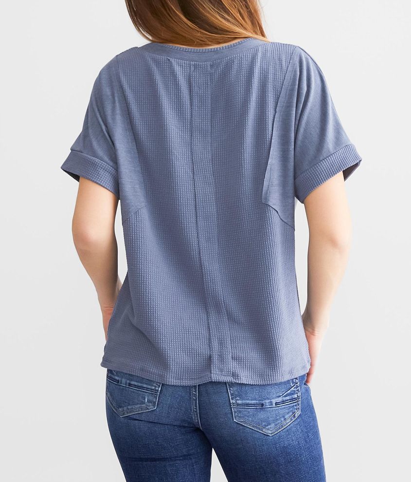 Washed Waffle Dolman Top