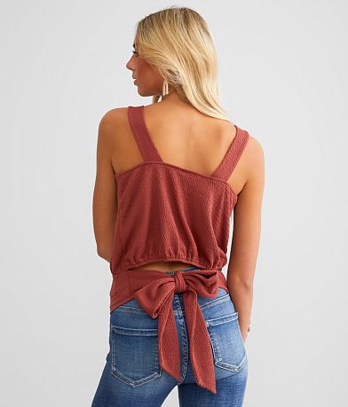 Daytrip Textured V-Wire Tank Top BACK