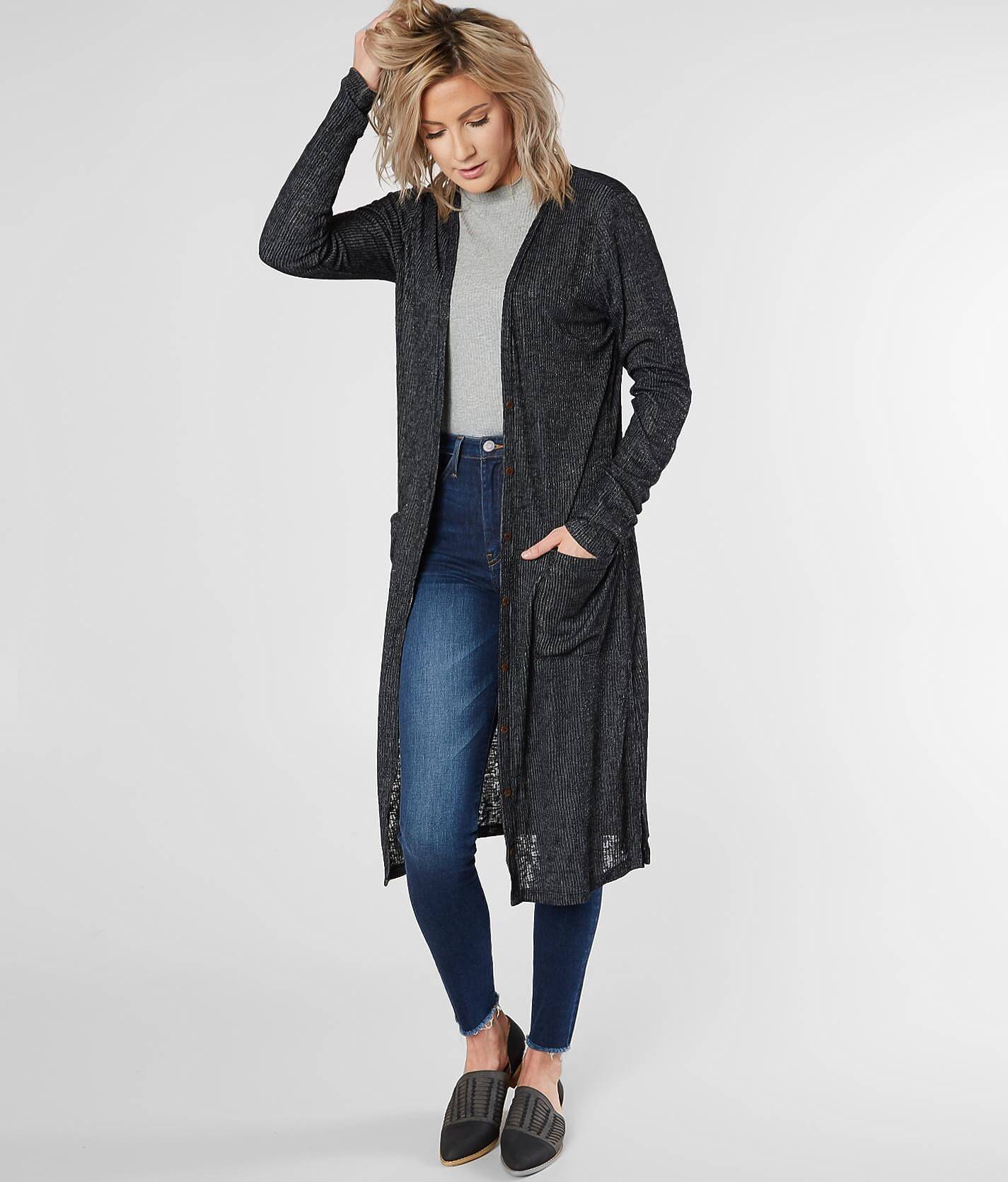 maxi ribbed cardigan