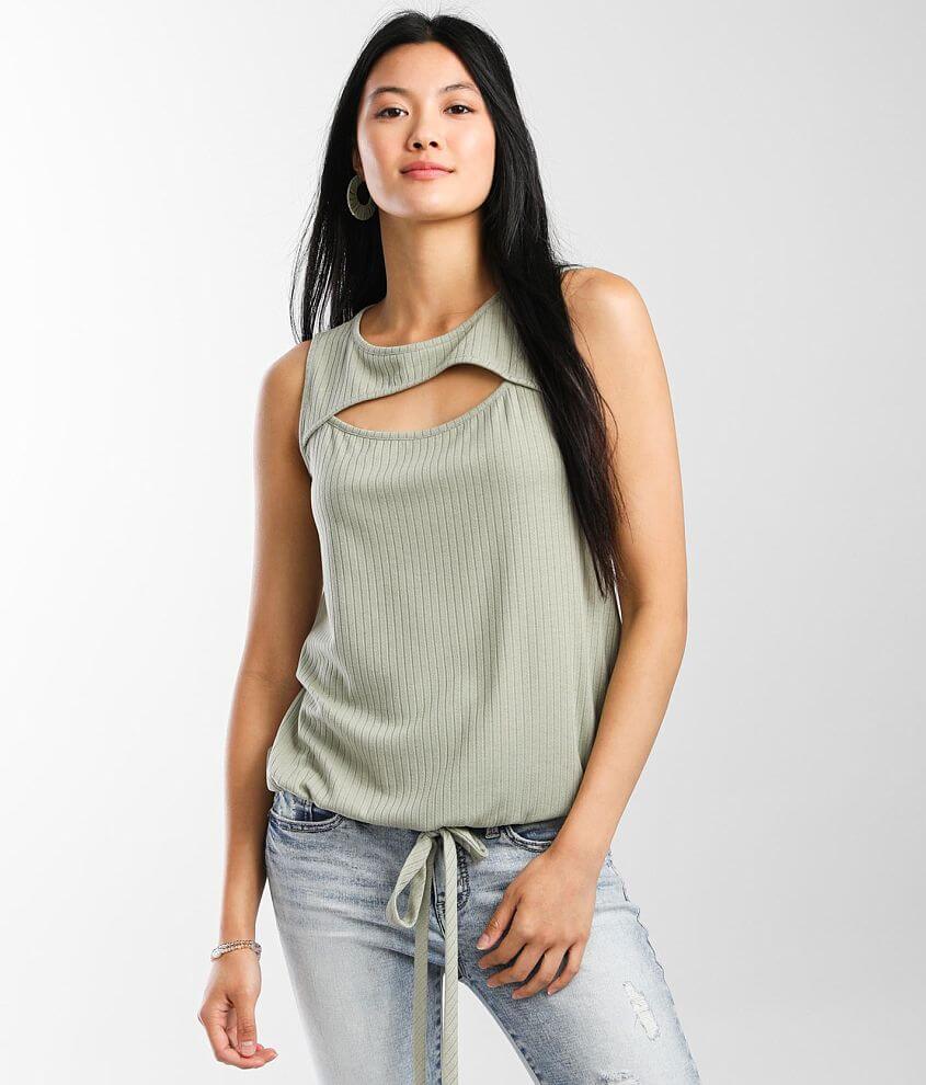 Daytrip Textured Rib Knit Tank Top front view