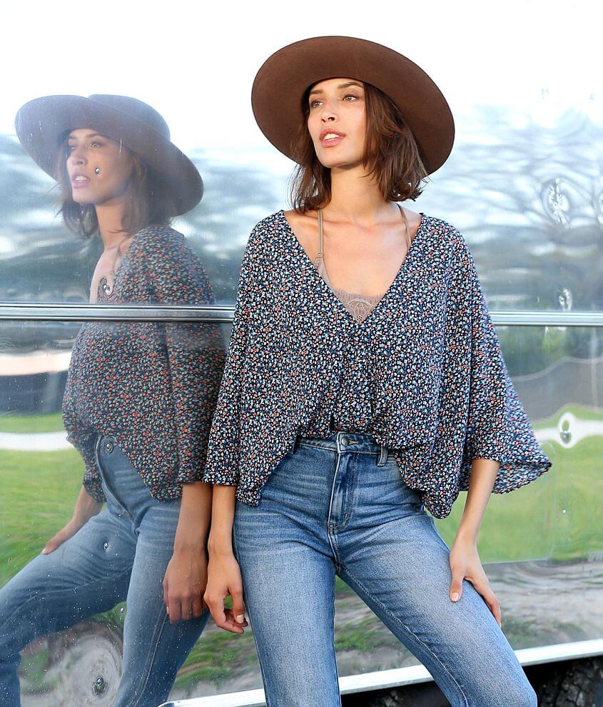 Image of Willow & Root Floral Surplice Top