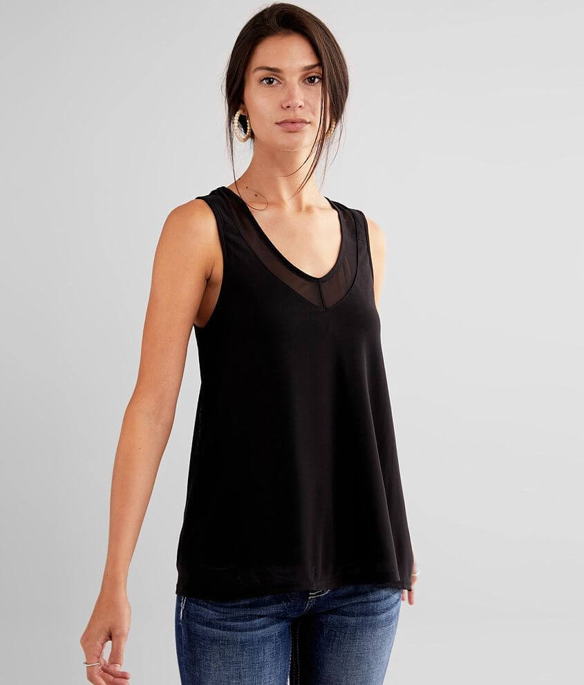 Daytrip Mesh Overlay Tank Top front view