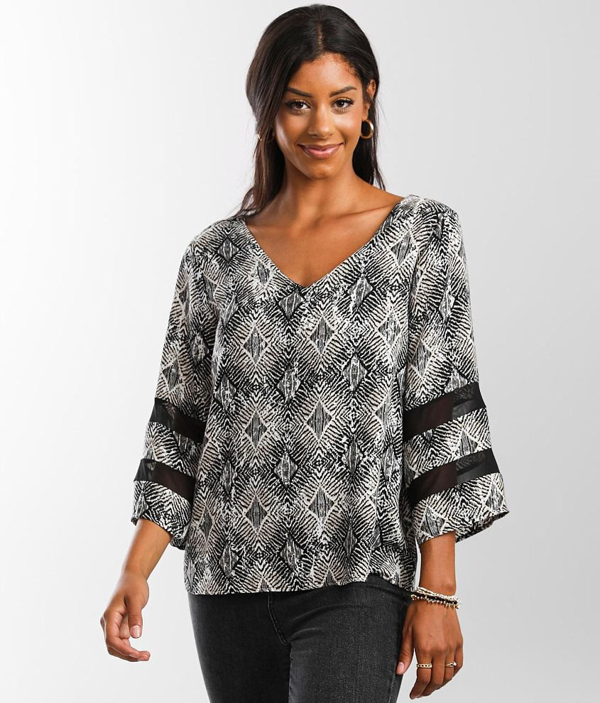 Buckle Black Shaping & Smoothing Printed Top front view