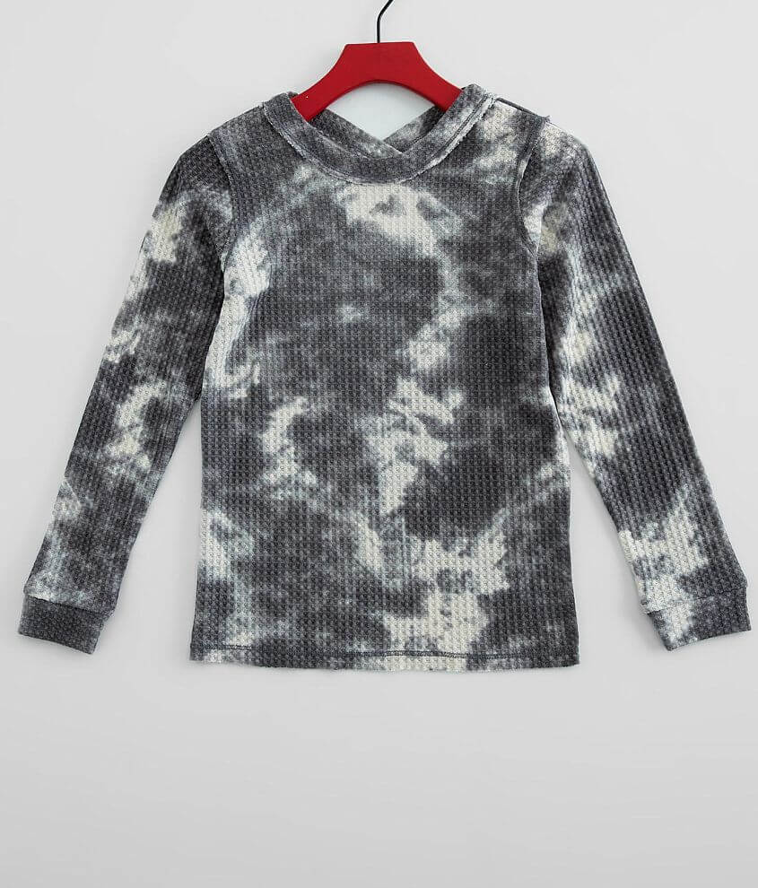 Girls - Daytrip Tie Dye Waffle Knit Top front view