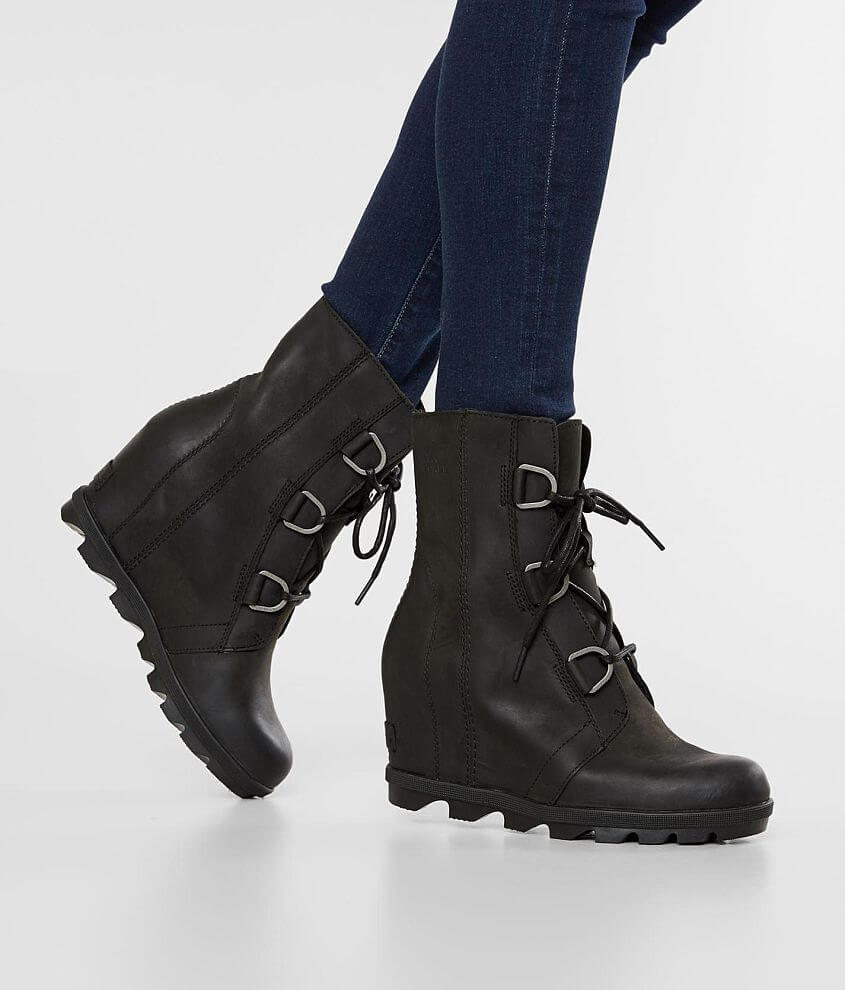 Sorel black joan of arctic wedge online