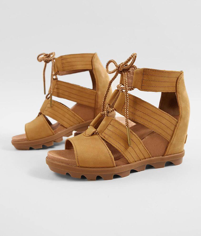 Sorel Joanie™ II Leather Wedge Sandal - Women's Shoes in Camel Brown ...