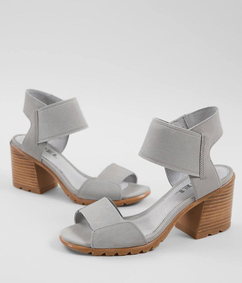 Sorel Nadia Leather Heeled Sandal Women s Shoes in Dove Buckle