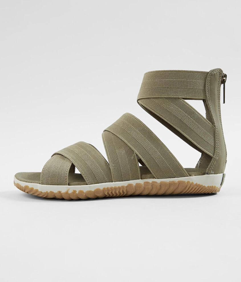 Sorel Out N About Plus Leather Sandal Women s Shoes in Sage