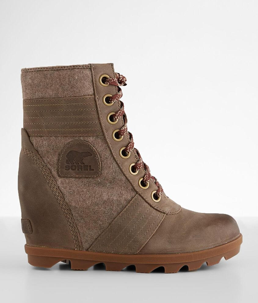 Sorel Lexie™ Waterproof Leather Wedge Boot - Women's Shoes in Khaki II ...