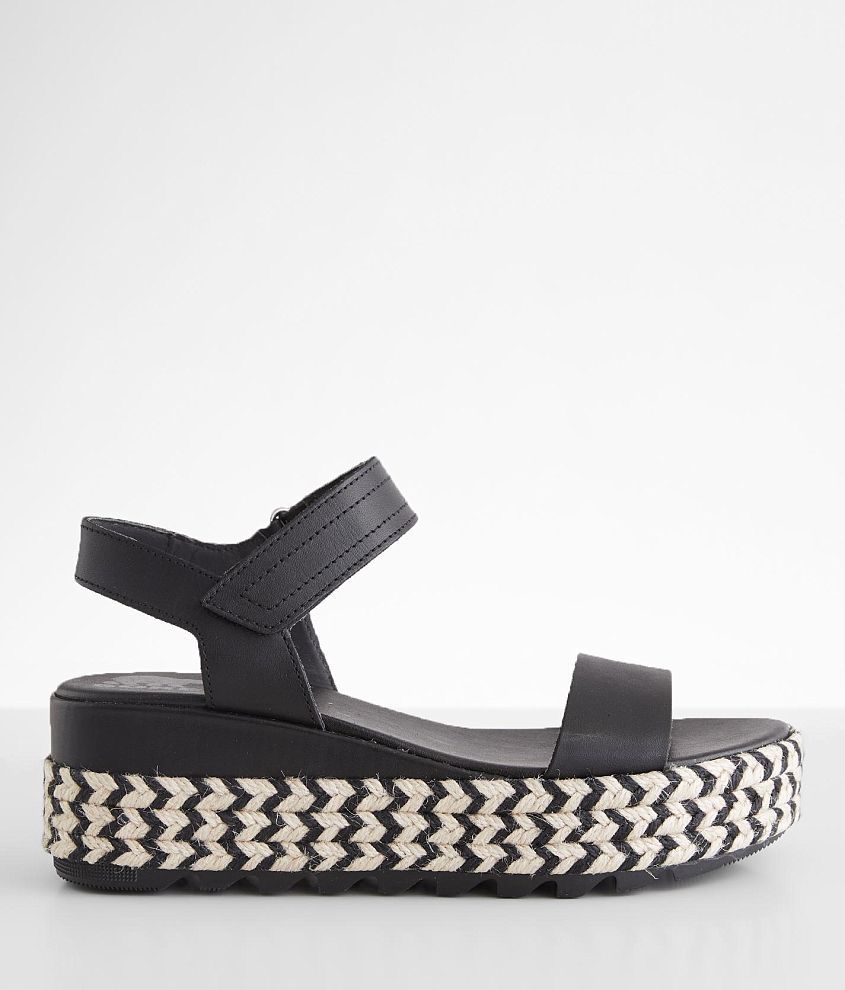 Sorel Cameron™ Leather Flatform Sandal - Women's Shoes in Black | Buckle