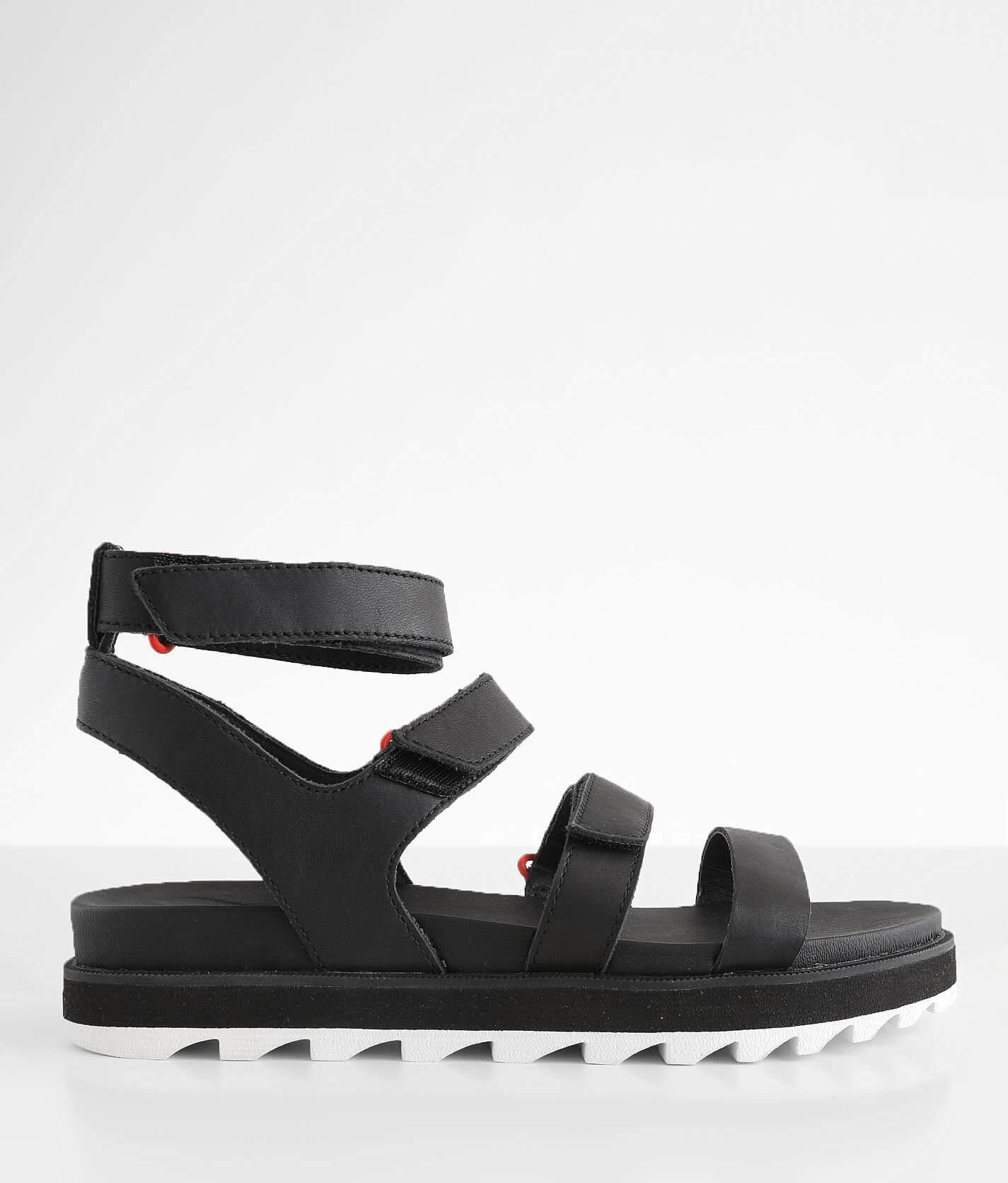 Shiloh Multi-Strap Black Leather Sandals
