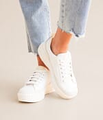 Sorel ONA Ave Low Leather Sneaker - Women's Shoes in Sea Salt