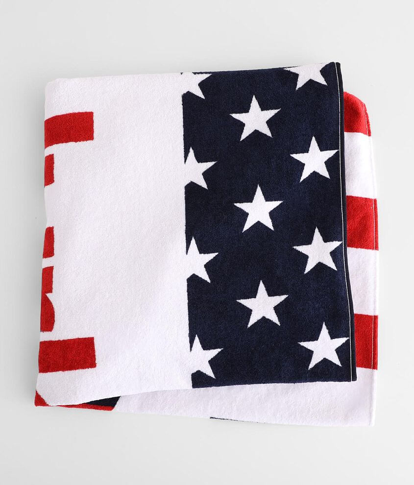 Hurley Americana Grunge Beach Towel - Men's Clothing in Red White Blue ...