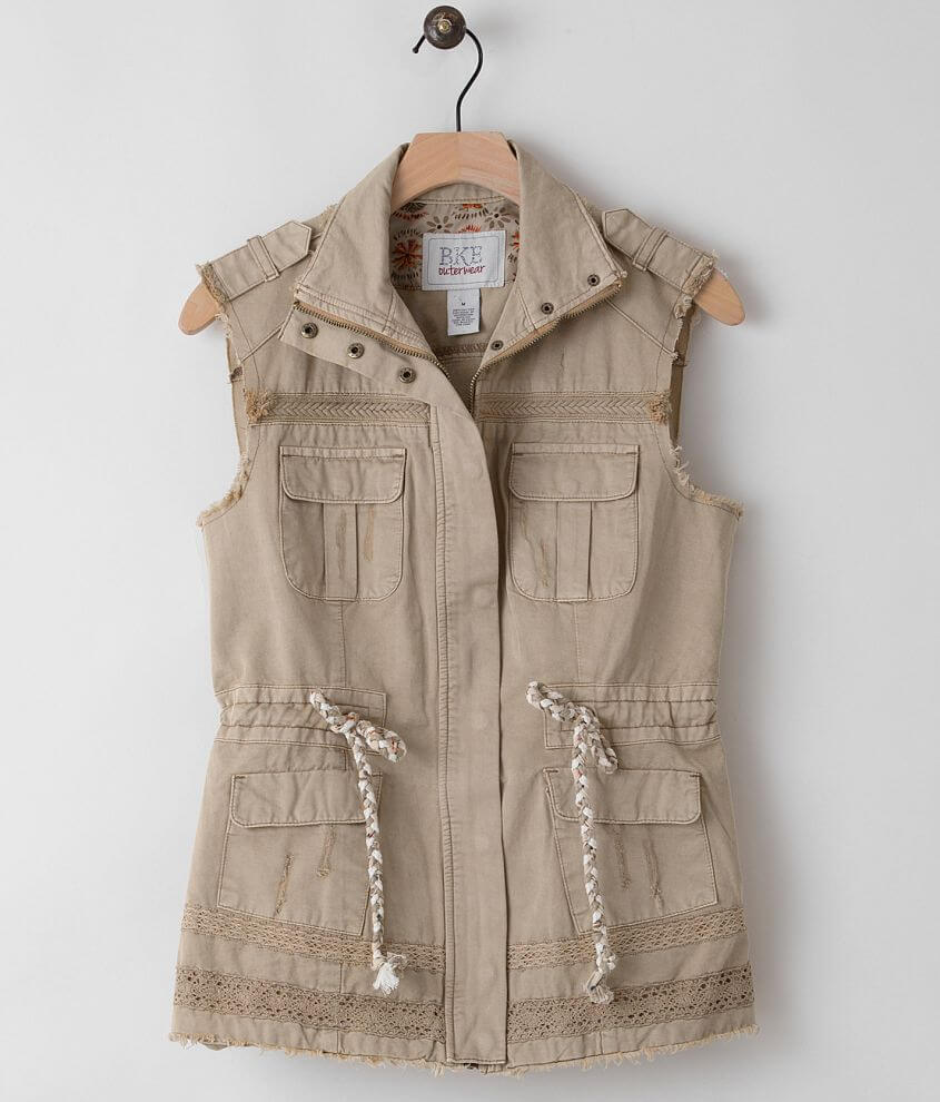 BKE Washed Canvas Vest front view