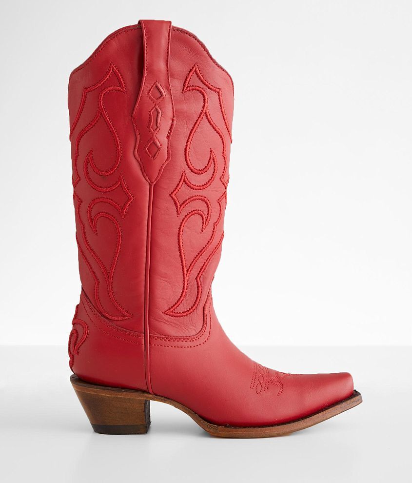 Corral Tall Leather Western Boot Women s Shoes in Red Buckle