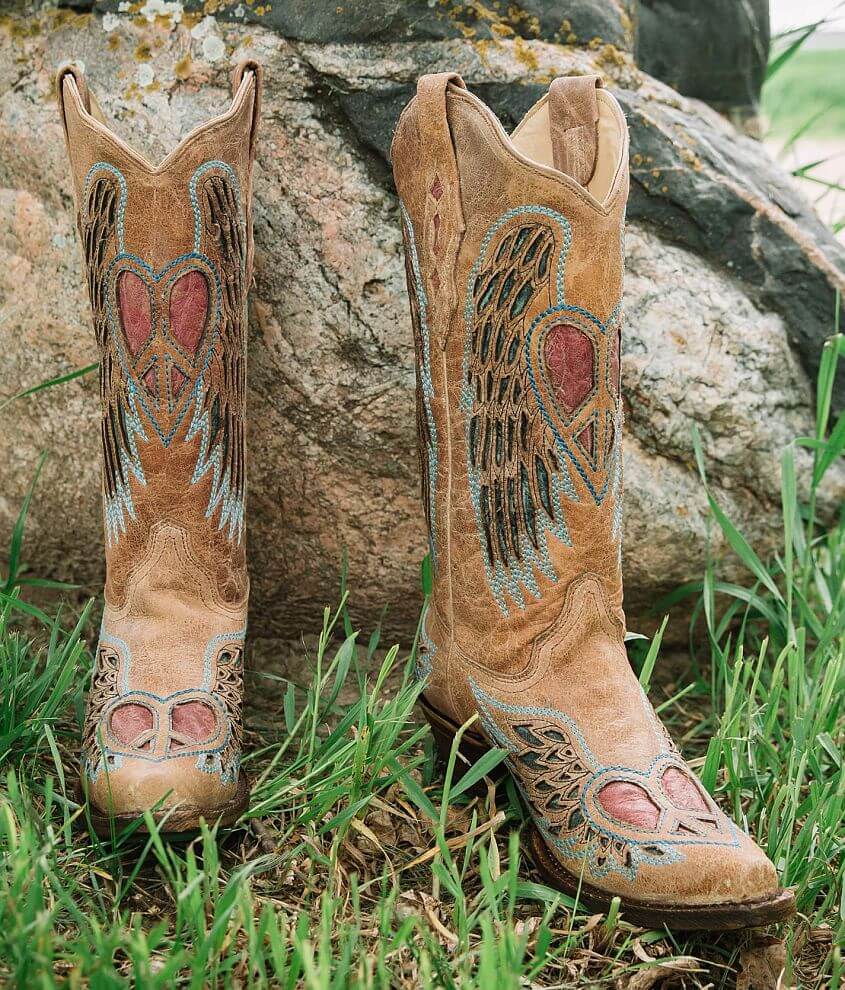 Heart Wings Leather Western Boot