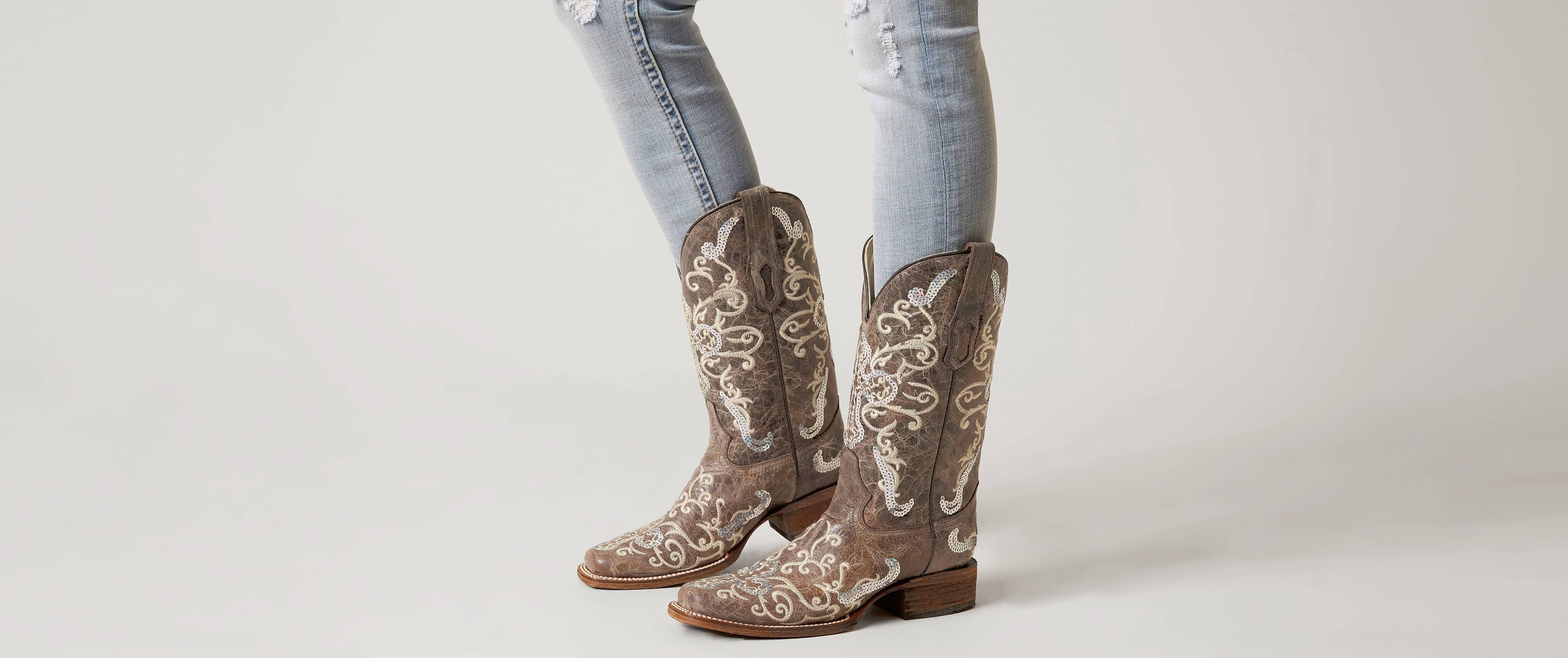 corral sequin leather western boot