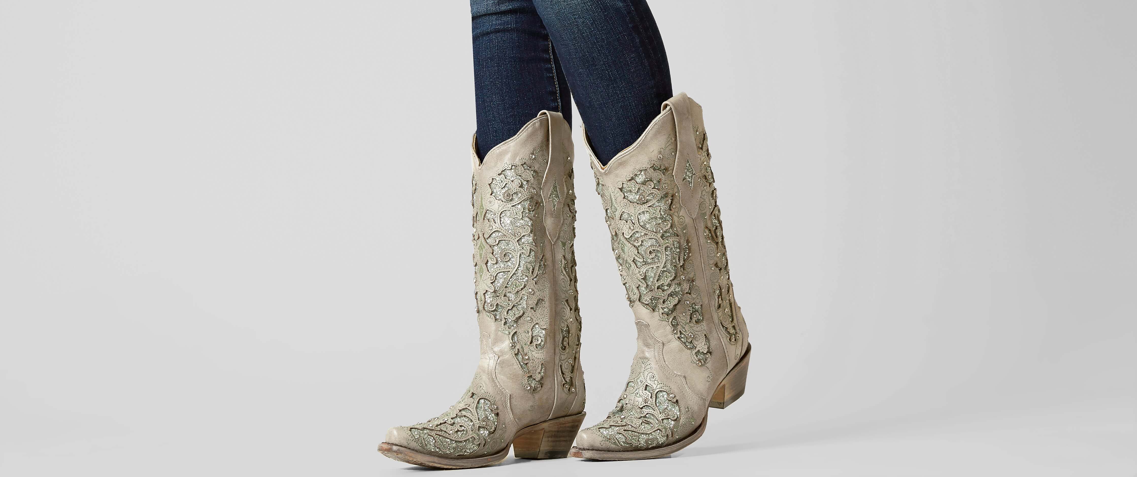 white leather western boots