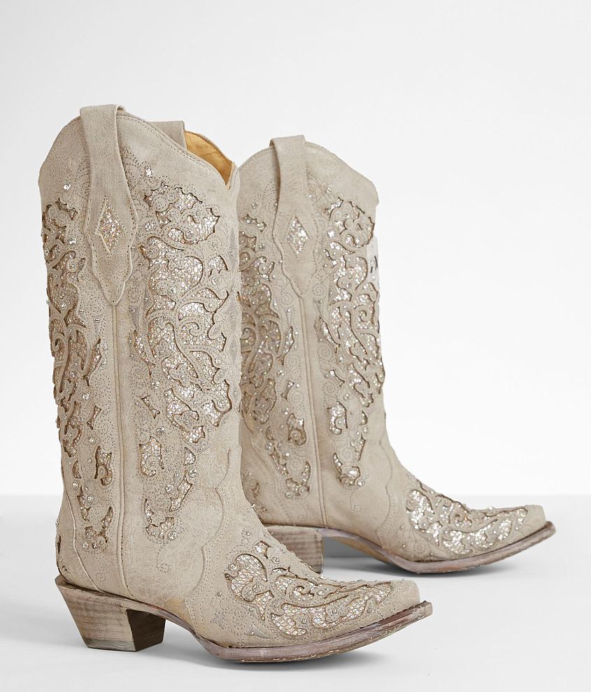 Corral Laser Cut Leather Western Boot front view