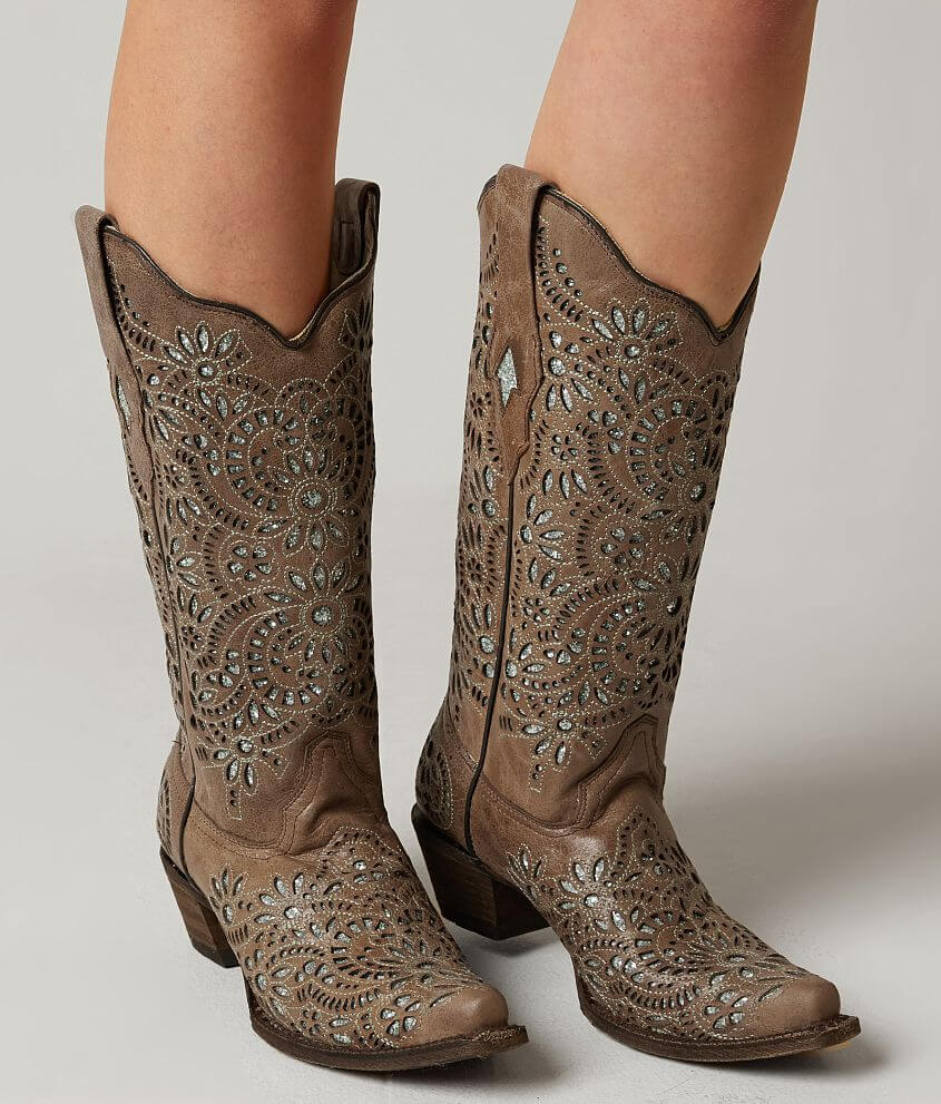 Corral Laser Cut Leather Western Boot front view