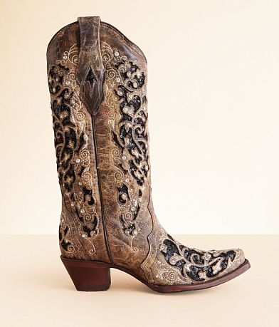 Corral Sequin Leather Western Boot front view