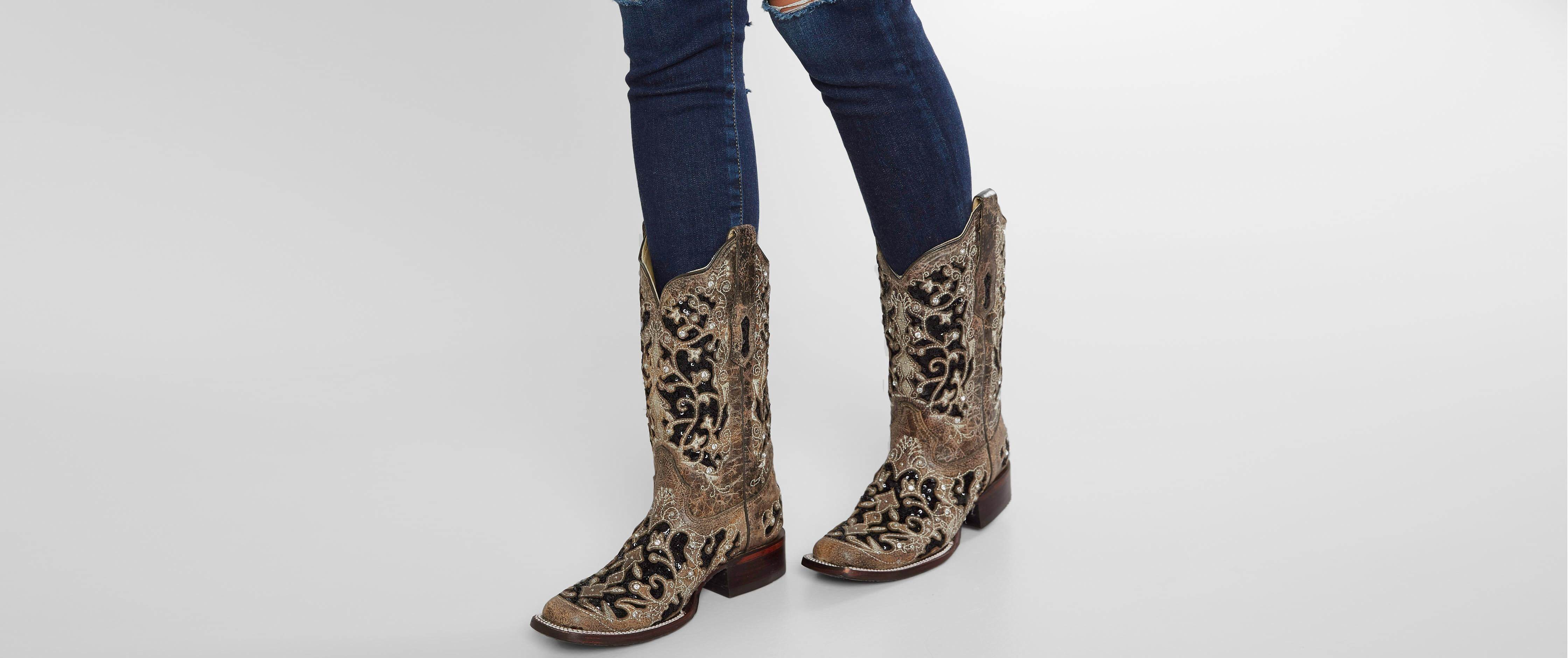 corral sequin leather western boot