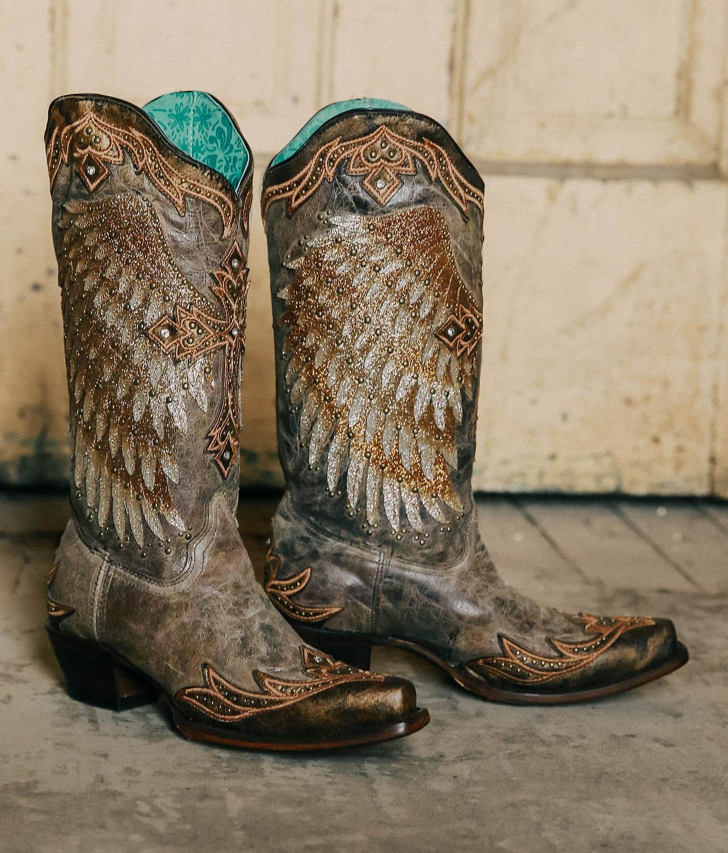 glitter leather western boot corral