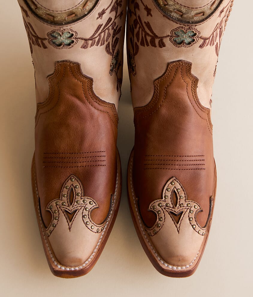 Horseshoe Overlay Leather Western Boot - thumbnail 4