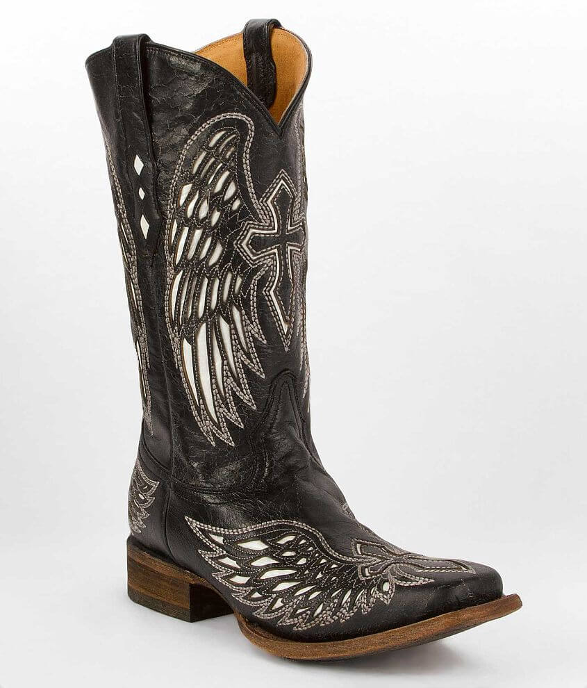 Corral Wing Cross Cowboy Boot - Men's Shoes in Black Bone | Buckle