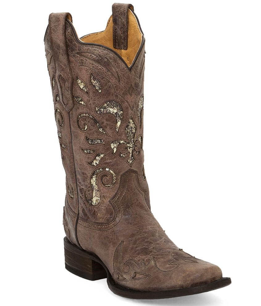 Corral Pasadena Square Toe Cowboy Boot - Women's Shoes in Heiser Gold ...