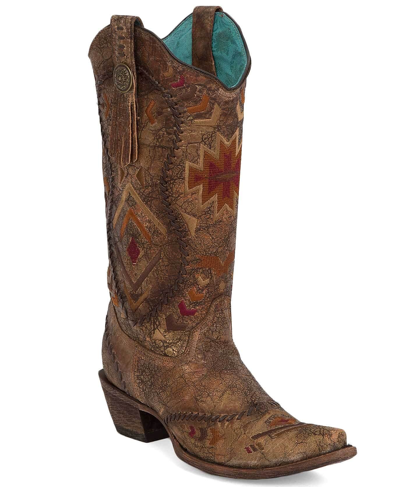 Bottes Cowboy Femme El Dorado Marron - Taille US 9B - Pointe, Talon Mid, Cuir Brodé - Occasion Très Bon état