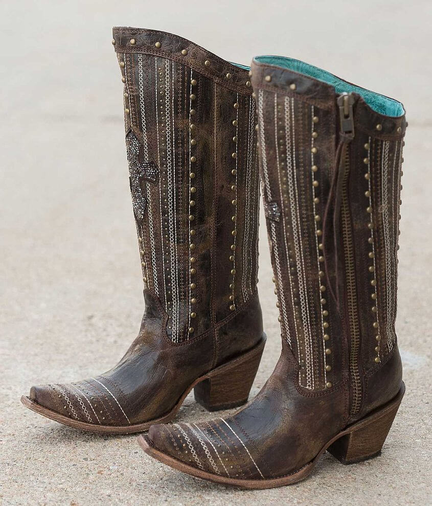 Corral Studded Leather Western Boot front view