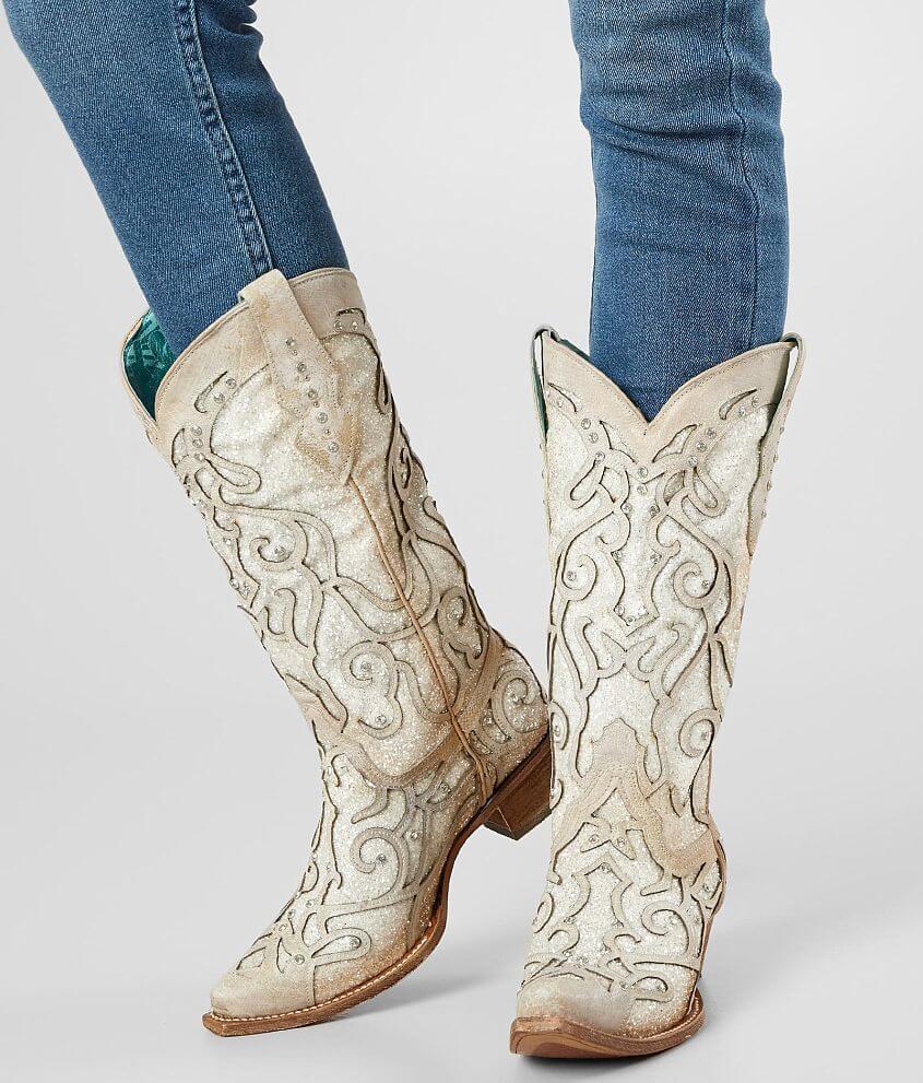 Corral Glitter Leather Western Boot front view