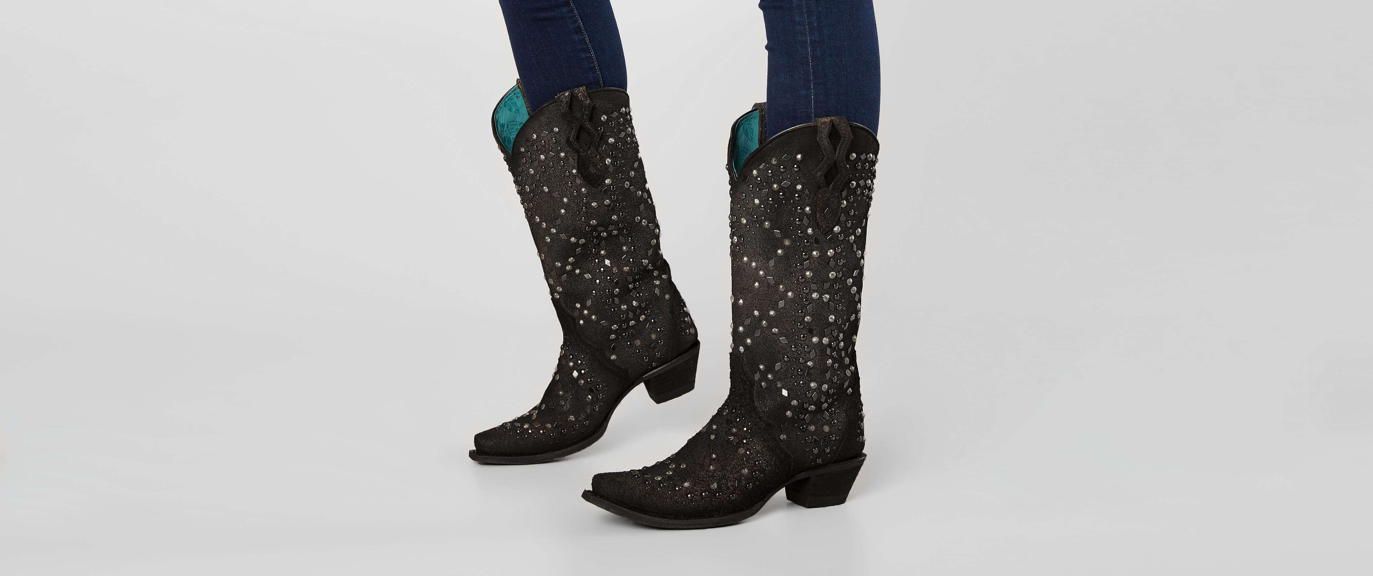 black studded boots womens