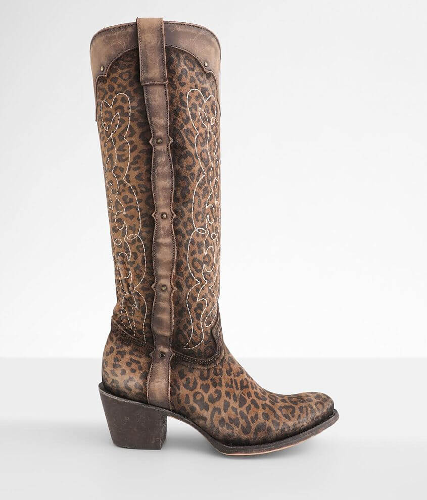Corral Leopard Print Leather Western Boot front view
