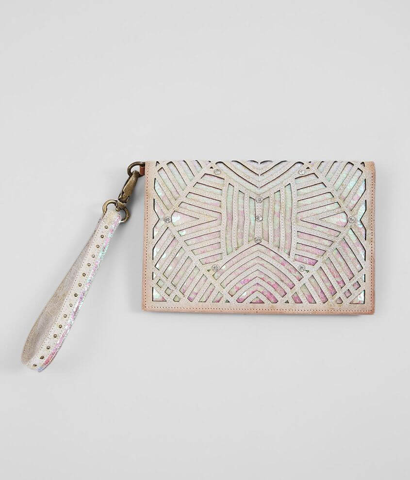 Corral Sequin Leather Clutch Wallet front view